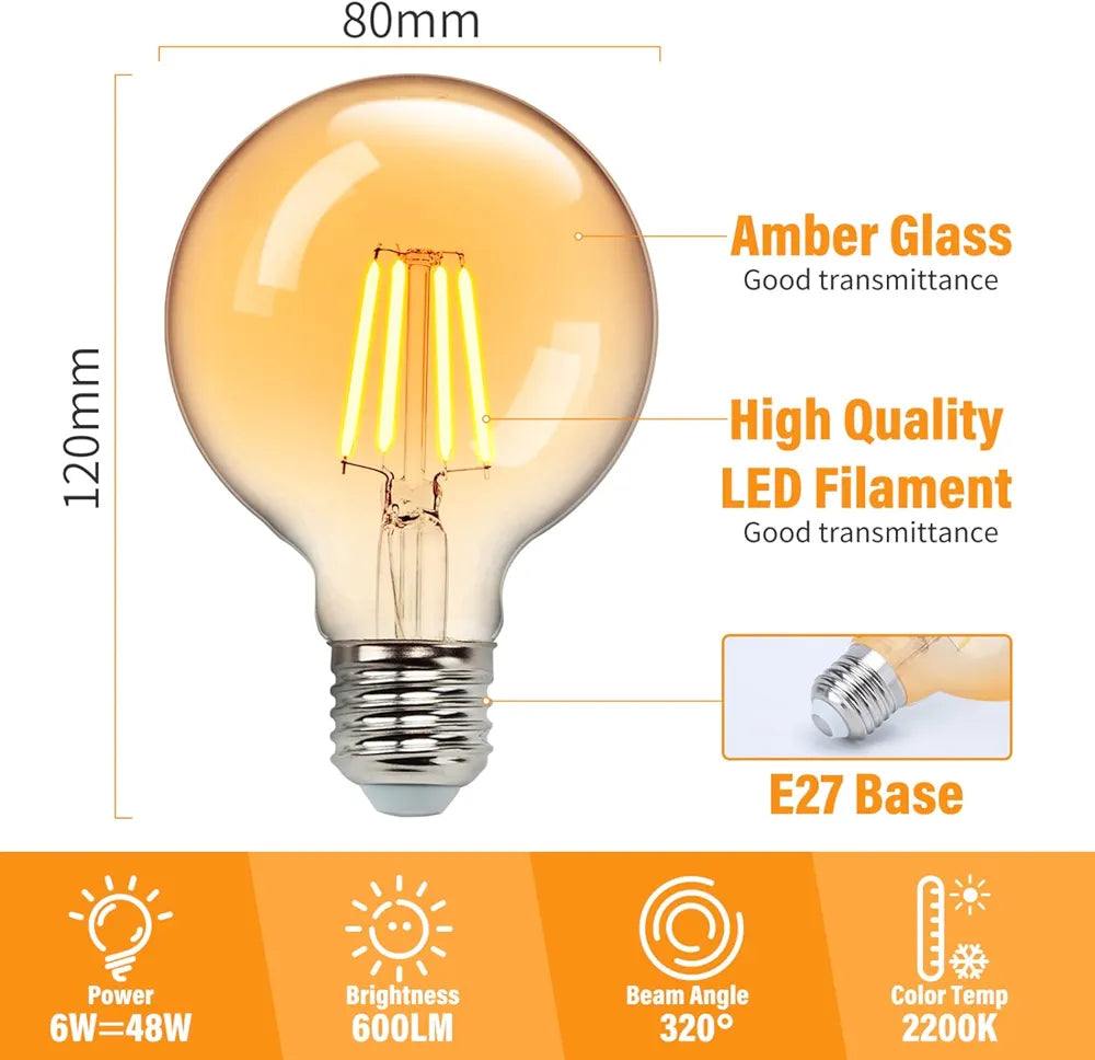 Pack Ampoules G80 Filament LED