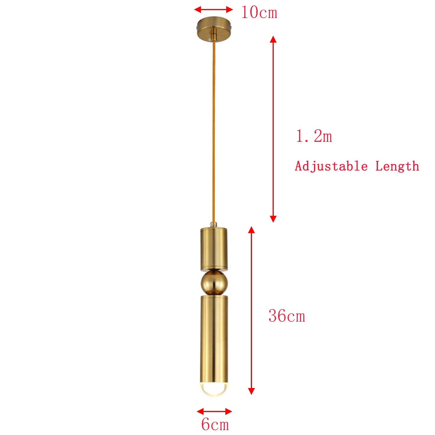 Suspension TUBIA gold