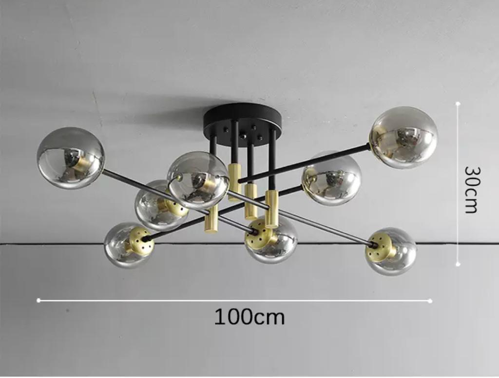 Lustre plafonnier SPOOF-8-Fumé