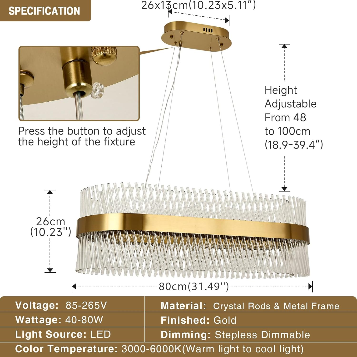 Lustre MOGADOR Oval