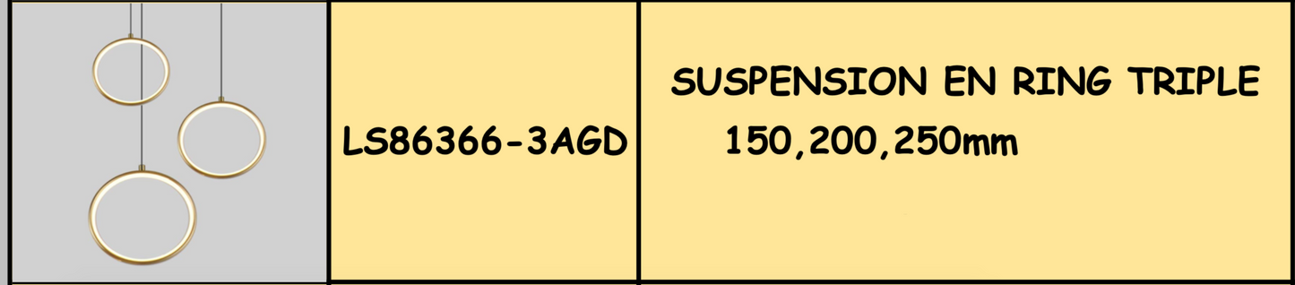 Suspension RING-Triple GOLD